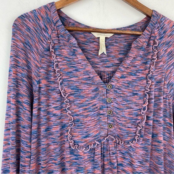 Matilda Jane size Small Women’s Purple Long Sleeve Ruffle V-neck Top - Picture 2 of 6